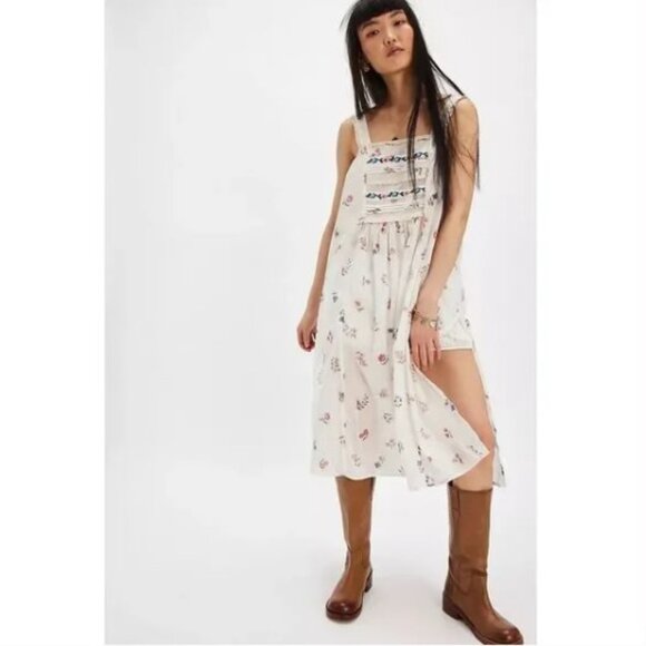 NWOT Free People The Way Back printed maxi top tunic - Picture 1 of 15